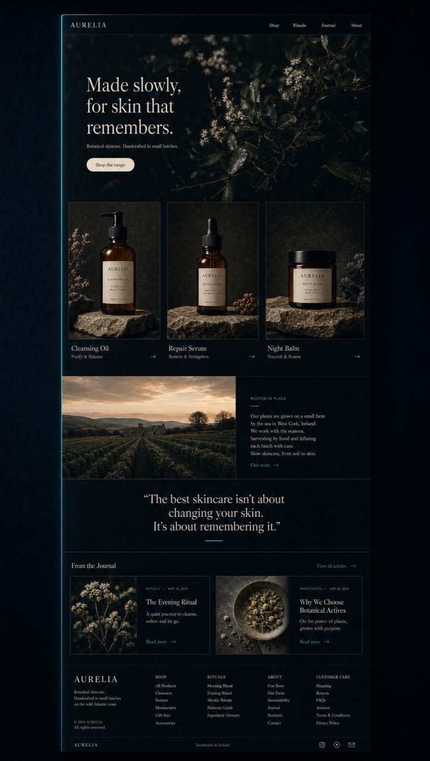 A finished client website shown on a desktop screen